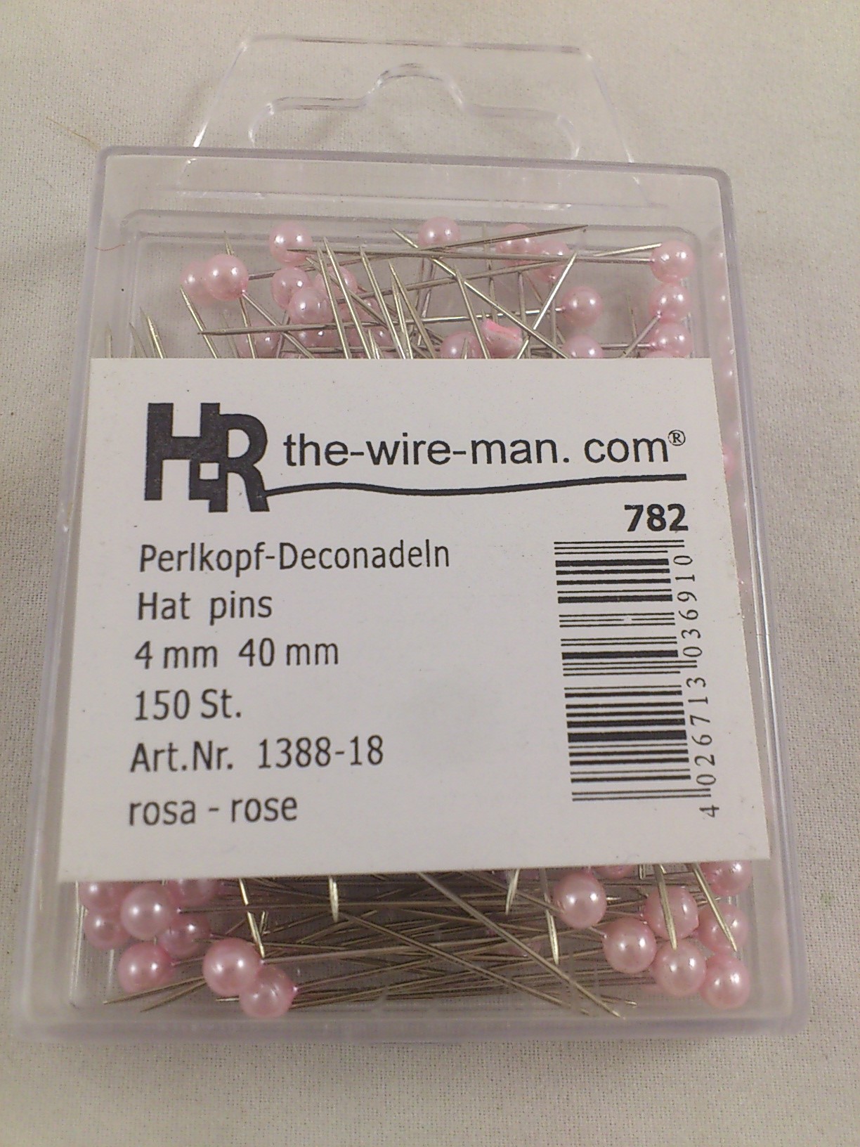 Colored pins 4 mm 150 p. rose